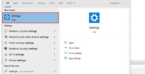 Cửa sổ Settings trên Windows 10, nơi bắt đầu quy trình allintitle:cách cài đặt mật khẩu máy tính win 10