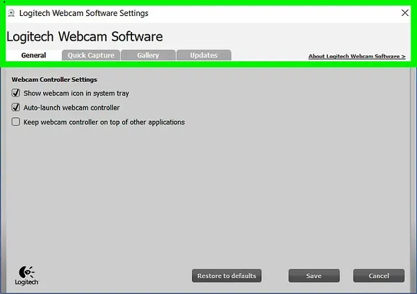 Tùy chỉnh các thiết lập nâng cao như độ tương phản, độ sáng và độ phân giải trong phần mềm camera trên máy tính bàn
