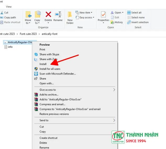 tải font chữ cho win 7