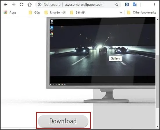Truy cập trang web Awesome-Wallpaper để tải phần mềm làm hình nền video