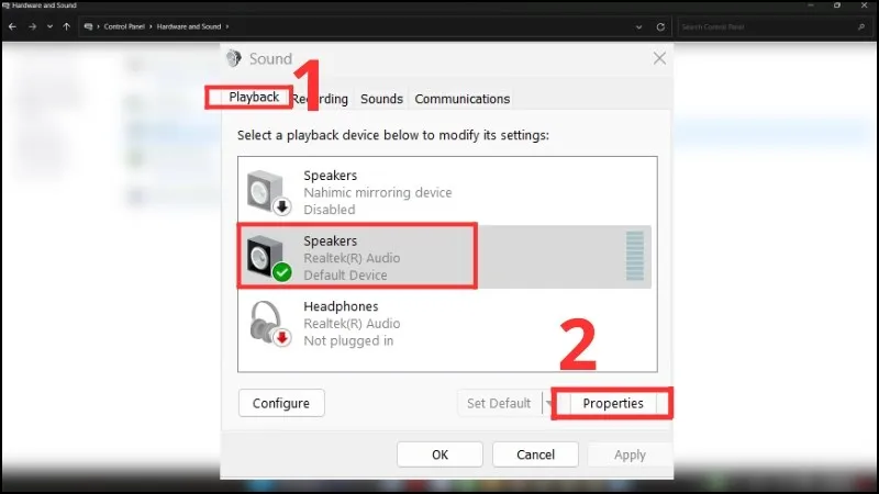 Thiết Lập Thiết Bị Phát (Playback) Mới Sau Khi Thực Hiện cách nối dây máy tính