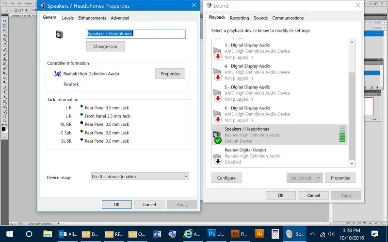 Giao diện Device Manager, nơi cập nhật và cài đặt lại driver âm thanh để khắc phục lỗi hệ thống không nhận tai nghe