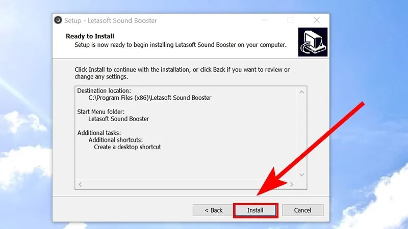 Tiến hành cài đặt Sound Booster lên máy tính Windows.