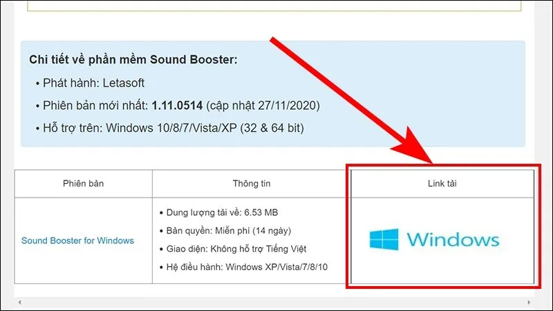 Tải xuống phần mềm Letasoft Sound Booster để khuếch đại âm lượng loa.