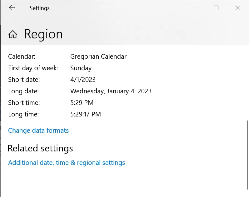 Tùy chỉnh định dạng ngày, tháng, năm và giờ trên hệ thống máy tính HP Windows