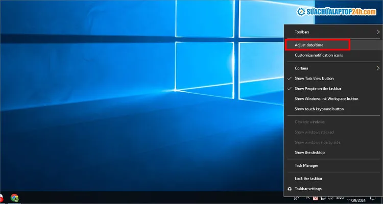 Chọn Adjust date/time