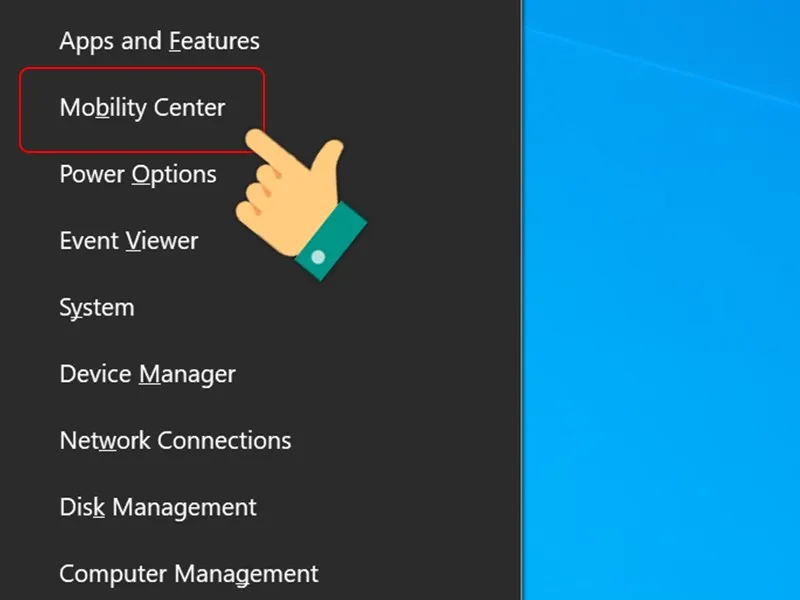 Mở Mobility Center