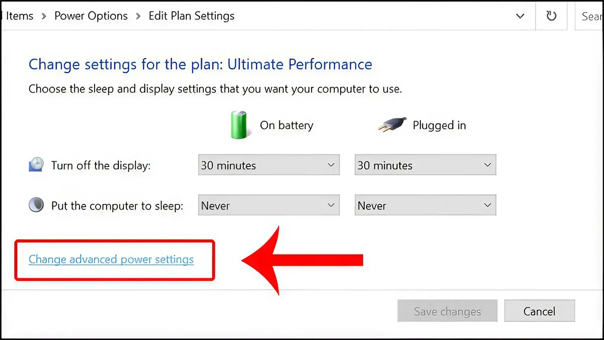 Điều chỉnh Console lock display off timeout trong Advanced Power Settings