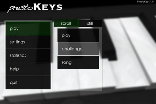 Chương trình PrestoKeys hỗ trợ học và chơi piano trên máy tính qua các cấp độ luyện tập