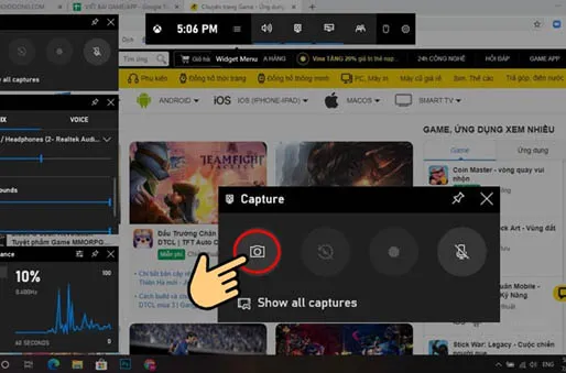 Cách chụp ảnh màn hình máy tính Dell Win 10 bằng Game Bar