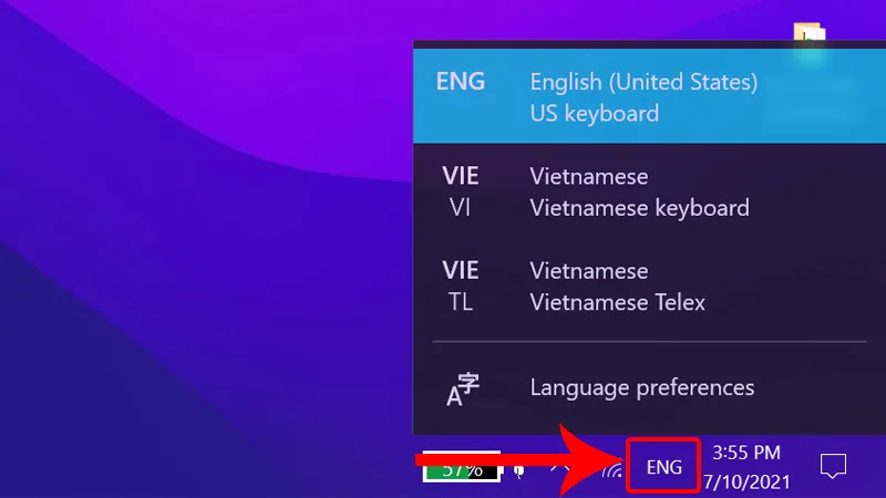 Bàn phím máy tính hiển thị các phím tắt quan trọng để chuyển đổi ngôn ngữ gõ tiếng Việt và tiếng Anh