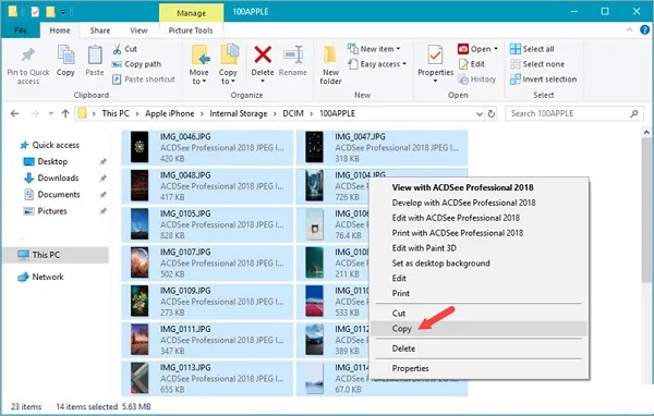 Đường dẫn truy cập ảnh trong File Explorer