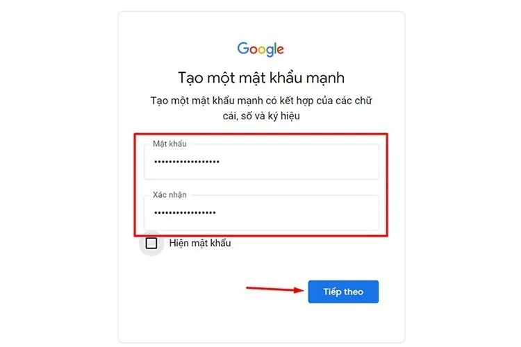 Thiết lập mật khẩu mạnh cho tài khoản Google trên nền tảng máy tính