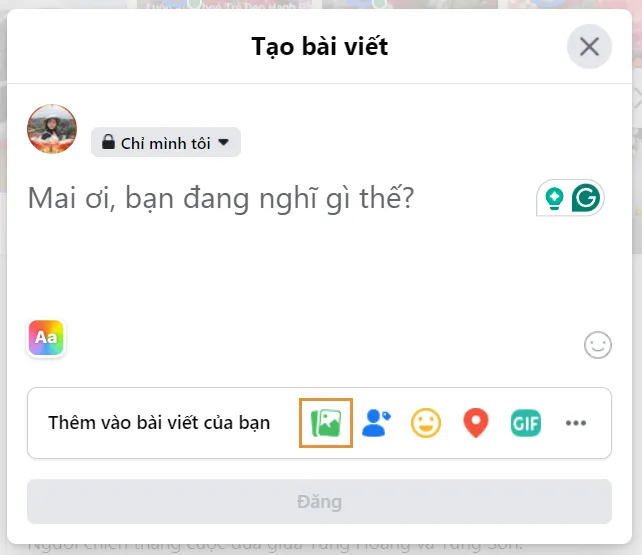 Chọn mục “Ảnh/video” và “Thêm ảnh/video” để bắt đầu chọn ảnh đăng bài