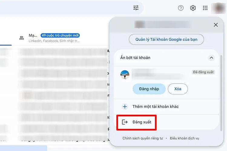 Cách đăng xuất tài khoản Google trên điện thoại và máy tính (Hình 28)