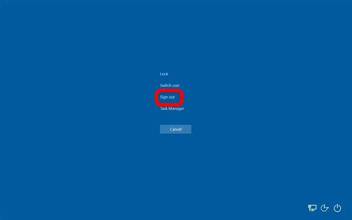 Màn hình bảo mật Windows sau khi nhấn Ctrl + Alt + Del
