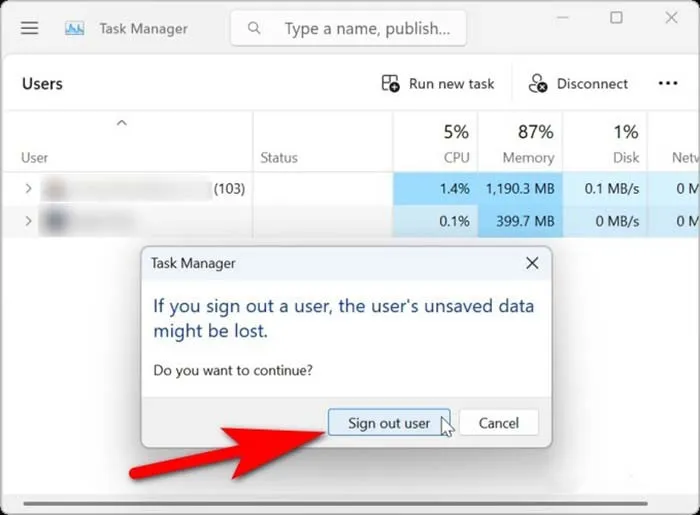 Menu ngữ cảnh khi nhấp chuột phải vào tài khoản