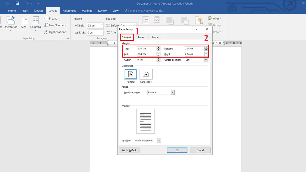 Thiết lập các định dạng văn bản ban đầu bước 2