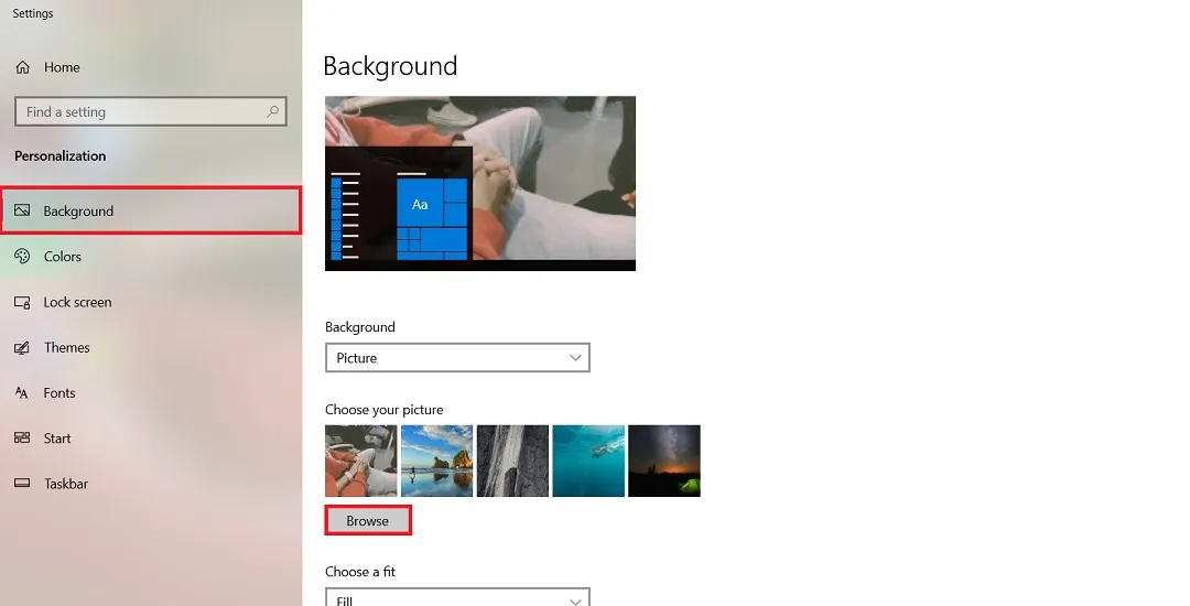 Ảnh chụp giao diện cài đặt Desktop Background trên Windows 7 hoặc 8.1