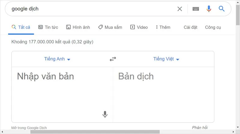 Bước 1: Truy cập Google Dịch trên máy tính để thực hiện cách dịch trang web.