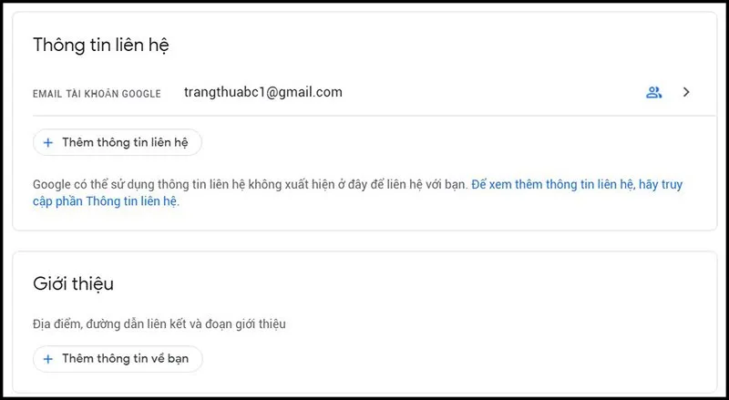 chỉnh sửa một số thông tin hồ sơ tài khoản Gmail 