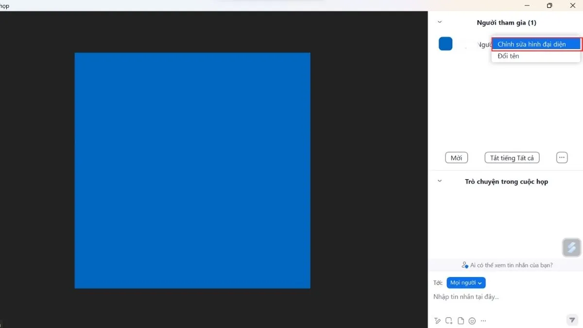 Thao tác chọn Khác trong danh sách người tham gia để quản lý tùy chọn tài khoản khi sử dụng Zoom trên máy tính