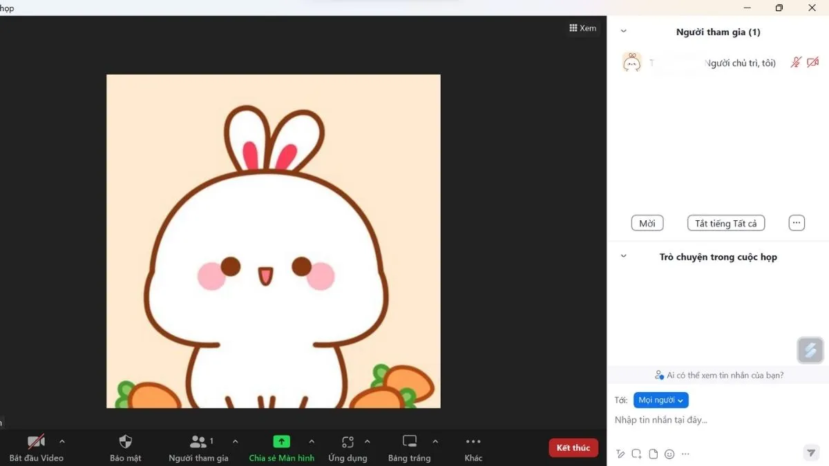 Thay đổi tên hiển thị trực tiếp trong giao diện cuộc họp, một tùy chọn liên quan đến cách đổi avatar trên máy tính