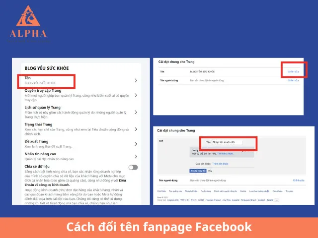Yêu cầu thay đổi tên Fanpage Facebook và quy trình xét duyệt của Meta
