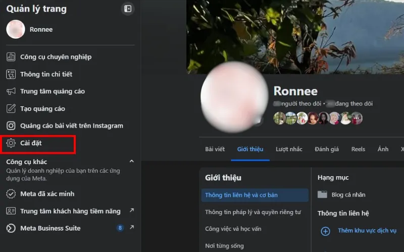 Cách đổi tên trang Facebook trên máy tính