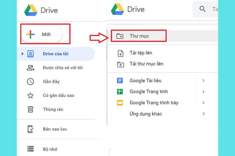 Hướng dẫn tạo thư mục mới (New Folder) để tổ chức dữ liệu trên Google Drive