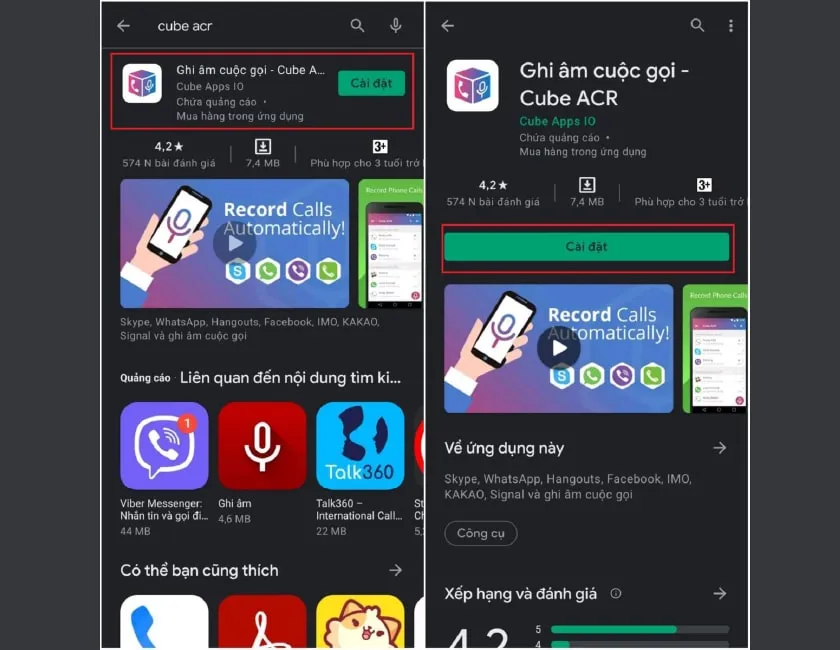 Mở CH Play để tải ứng dụng Cuber ACR