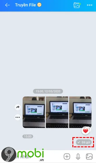Hình ảnh minh họa kết quả gửi ảnh thành công trên Zalo điện thoại
