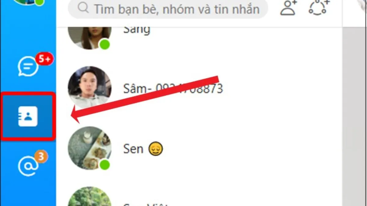 Hướng dẫn cách hủy kết bạn trên Zalo trên máy tính bước 1