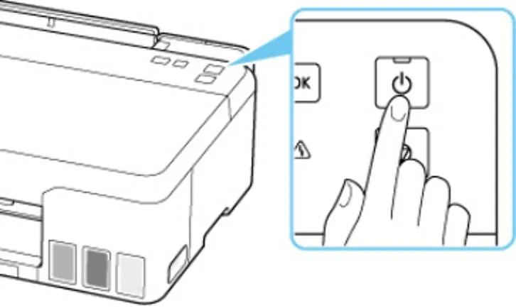 Hình ảnh máy in đang hoạt động, minh họa rủi ro khi tắt nguồn đột ngột để xóa lệnh in