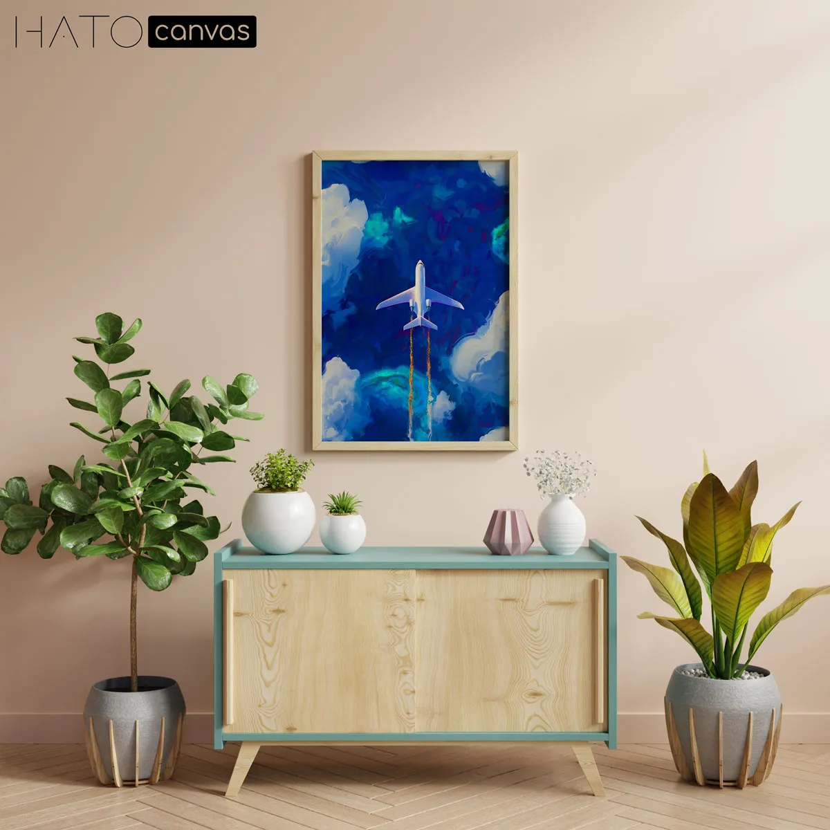 Hình ảnh minh họa một bức tranh Canvas treo tường đang được thiết kế