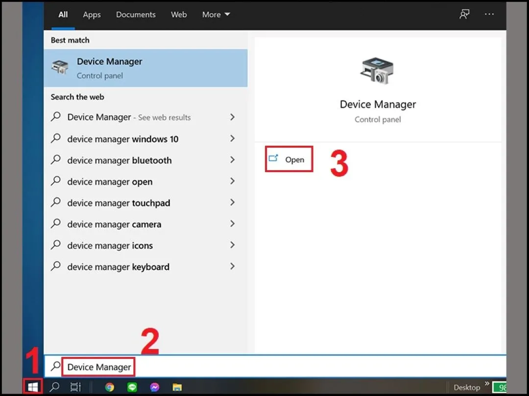 Cửa sổ Device Manager để cấu hình cho phép thiết bị ngoại vi đánh thức máy tính