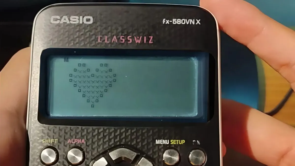 Trái tim bằng ký hiệu trên máy tính Casio