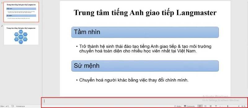 Cách thêm ghi chú của diễn giả trên powerpoint