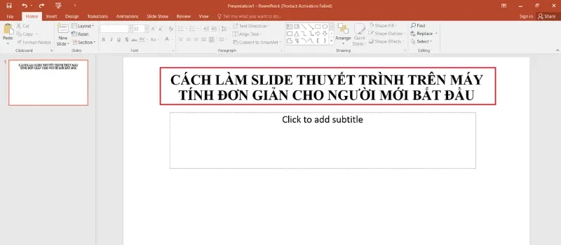 Chỉnh sửa nội dung trang tiêu đề của slide