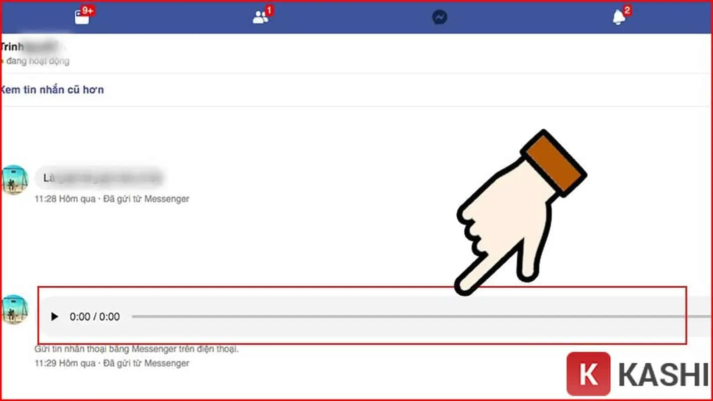 Chọn cuộc trò chuyện có chứa tin nhắn thoại cần lưu