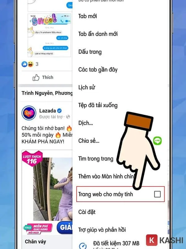 Chuyển sang giao diện trang web cho máy tính để thực hiện cách lưu âm thanh trên điện thoại