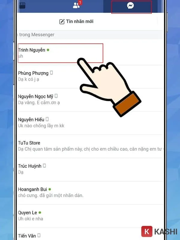 Mở tin nhắn Messenger trong giao diện web trên điện thoại