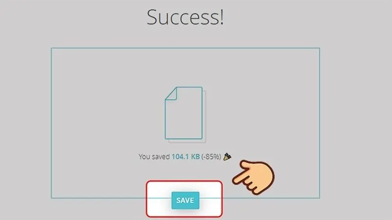 Màn hình hiển thị kết quả nén và tùy chọn lưu file Zip trên Shrink Me