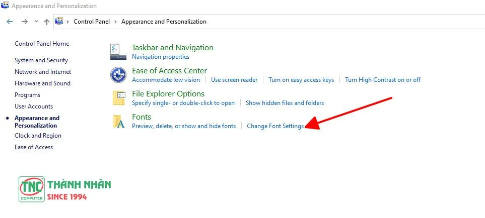 Cách chỉnh lại font chữ cho máy tính