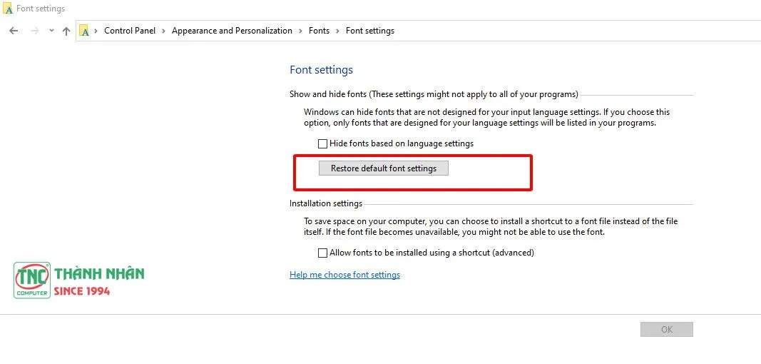 Cách sửa lỗi phông chữ trên máy tính Win 10