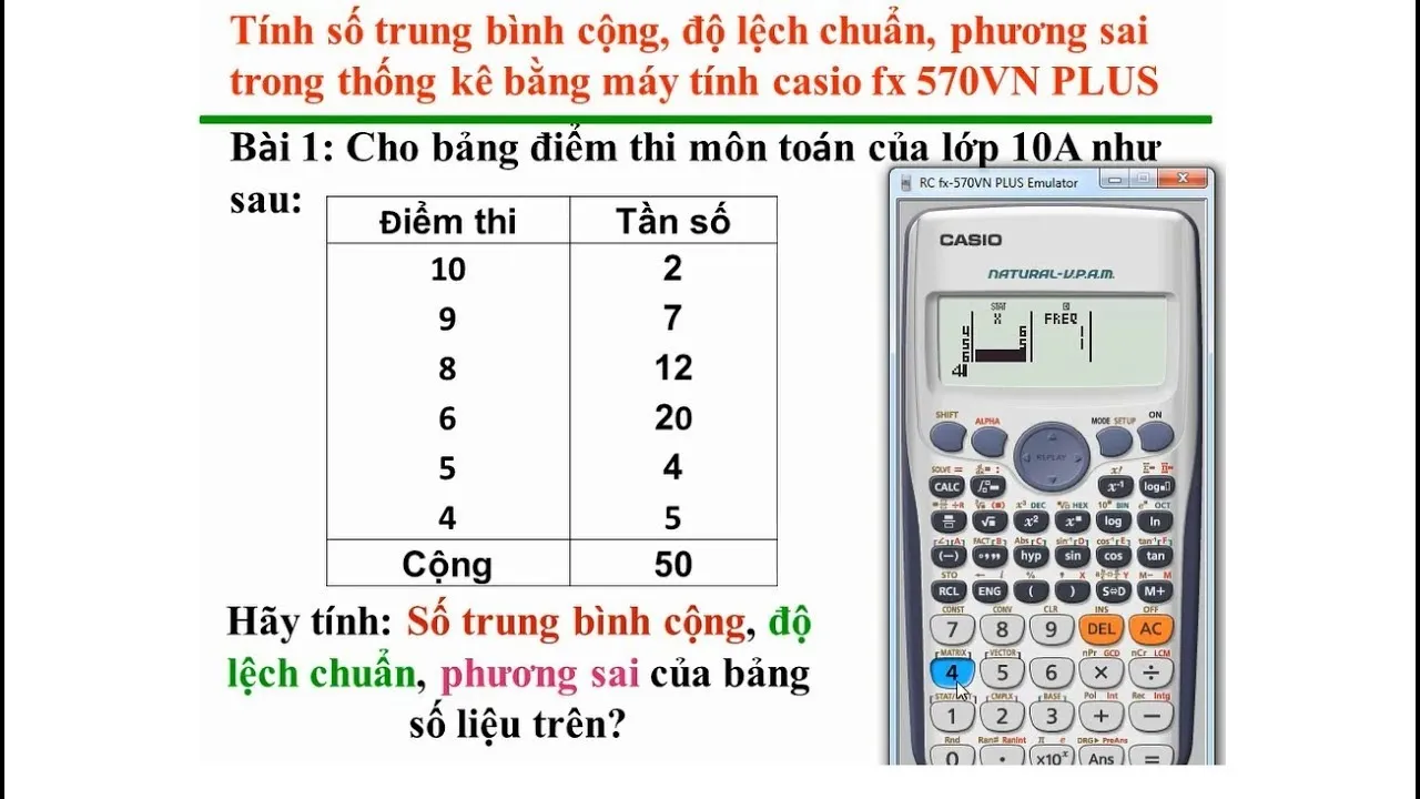 Tính năng thống kê trên Casio