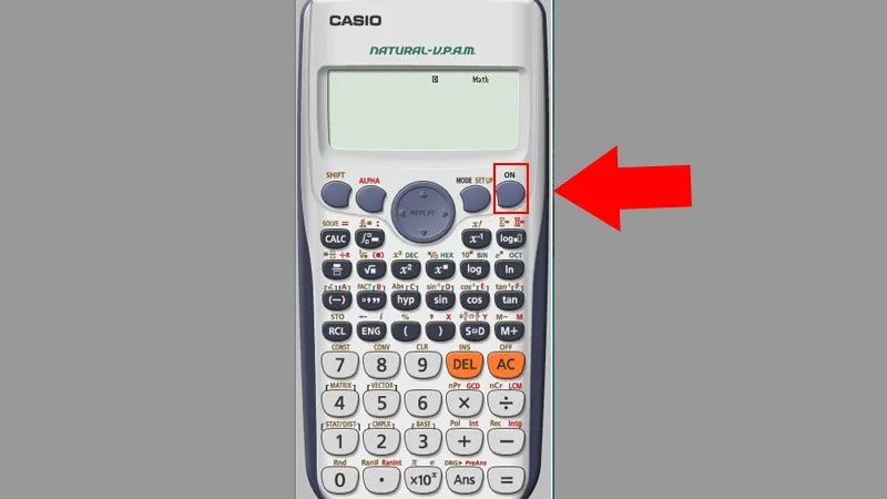 Nút tắt, bật trên máy tính Casio