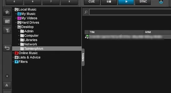 Thao tác thêm file nhạc vào thư viện VirtualDJ bằng cách kéo thả trực tiếp