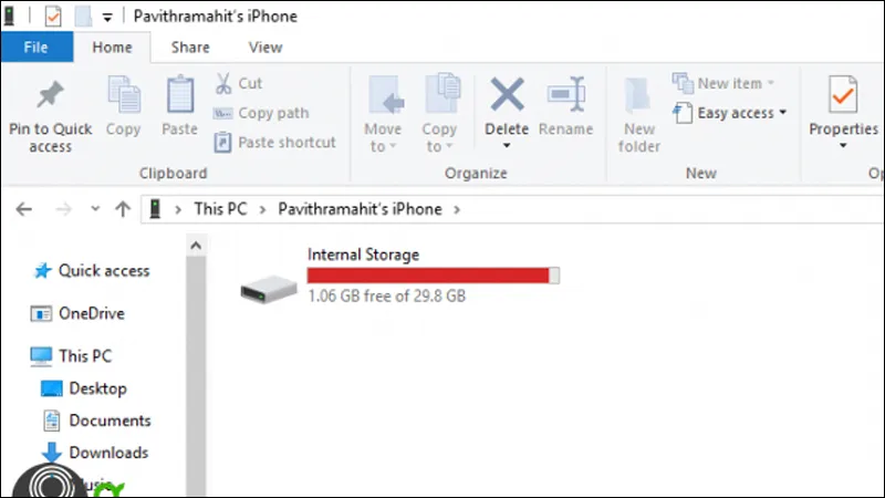 Thao tác copy và paste hình ảnh từ thư mục DCIM của iPhone sang ổ đĩa máy tính Windows 10/11.