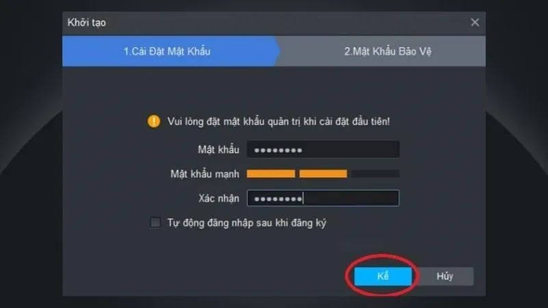 Truy cập phần mềm Smart PSS và tạo mật khẩu đăng nhập